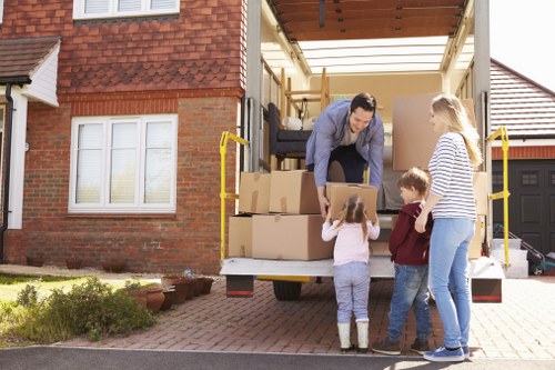 Removal van loading student furniture and boxes in Richmond