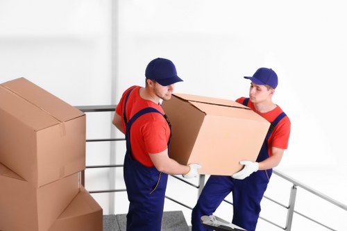 Boxes and wrapped furniture prepared for house removals in Richmond