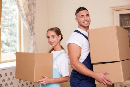 Local moving team planning access for a Richmond property move