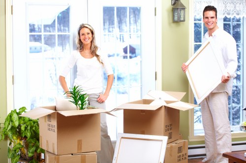 Local movers loading furniture in a Richmond street